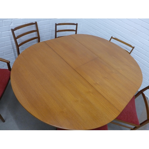 283 - McIntosh teak dining table and six chairs. Fully extended 74 x 168 x 122cm. Chair size 79 x 52 x 41c... 