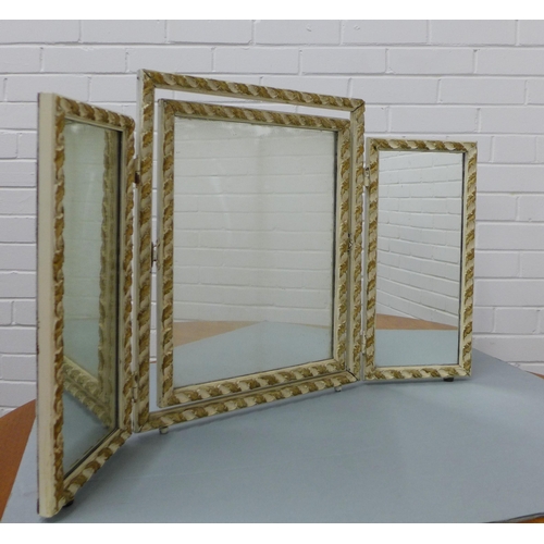 284 - Shabby chic tripe dressing mirror