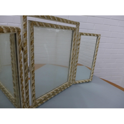 284 - Shabby chic tripe dressing mirror