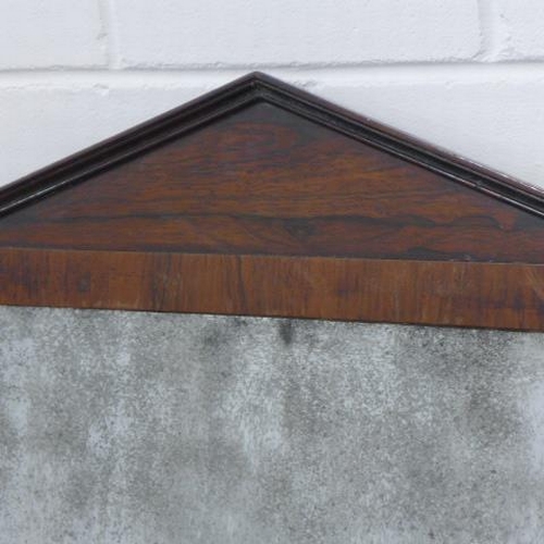 286 - Rosewood mirror with an arched top over a rectangular distressed plate mirror , 49 x 63cm