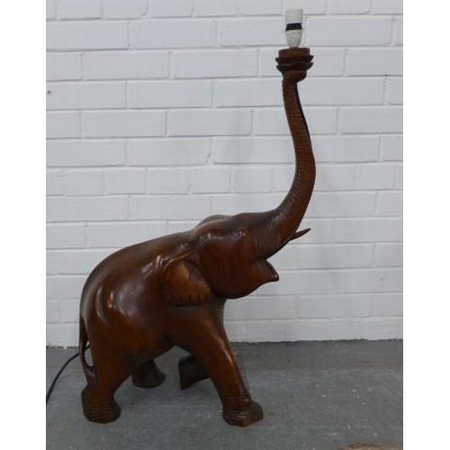 287 - Hardwood elephant floor lamp, 50 x 84cm