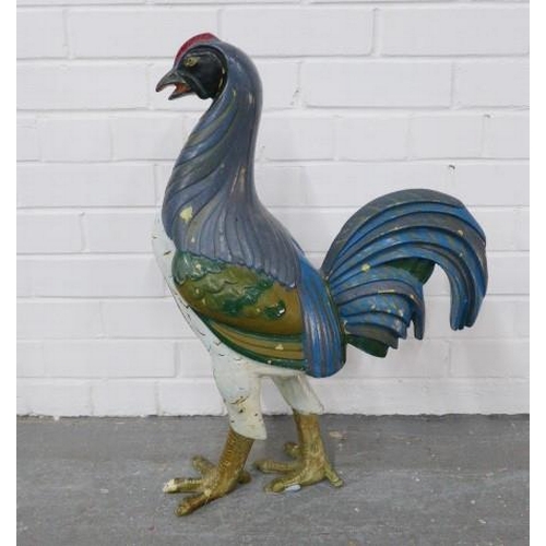 288 - Painted fibreglass / resin cockerel, 45 x 65cm