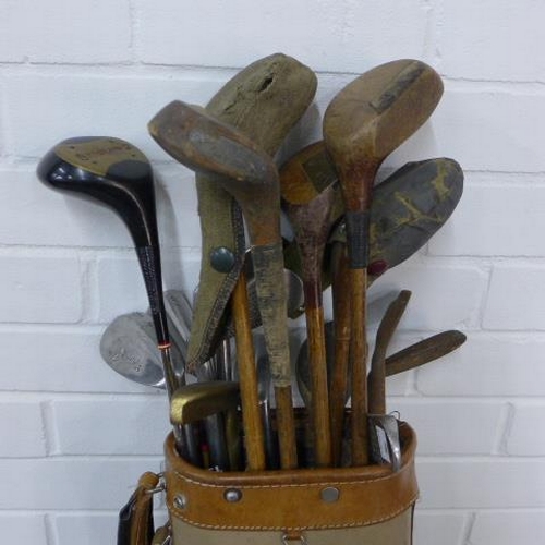 295 - Vintage golf clubs and golf bag (18)