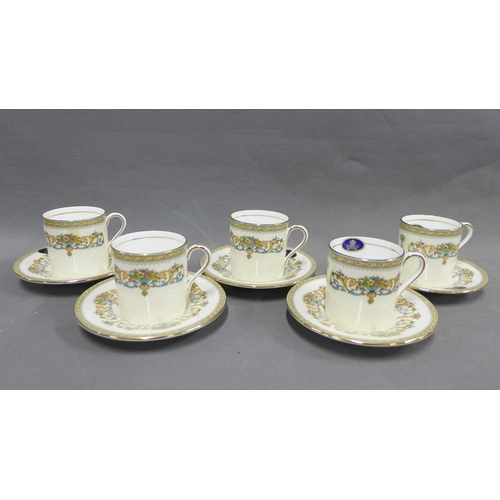 308 - Cased Aynsley bone china set of six demi tasse cups and saucers (one cup a/f)