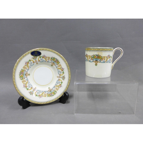 308 - Cased Aynsley bone china set of six demi tasse cups and saucers (one cup a/f)