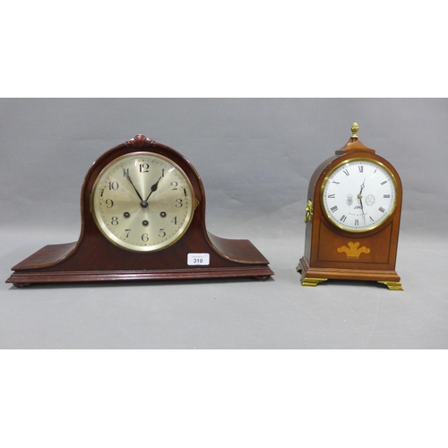 310 - Comitti of London mantle clock and a another, 25 x 46cm  (2)