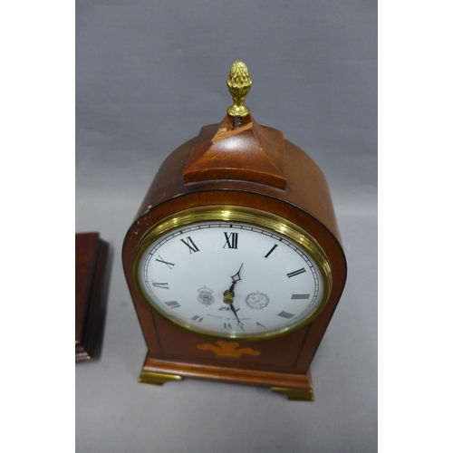 310 - Comitti of London mantle clock and a another, 25 x 46cm  (2)