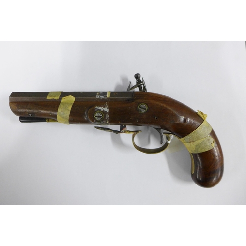 316 - Flintlock short pistol with a 6