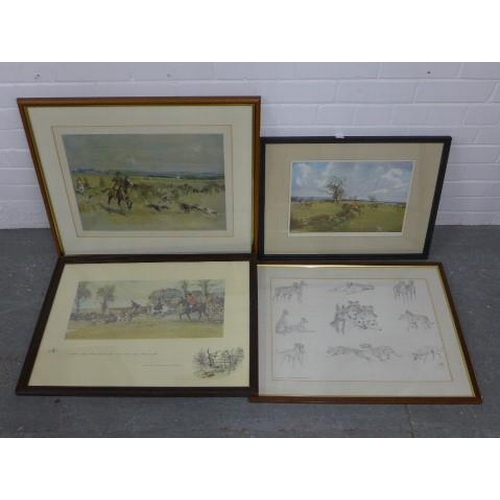 319 - Collection of hunting prints to include Snaffles, Louise Wood and  Lionel Edwards - 'Sport in War', ... 