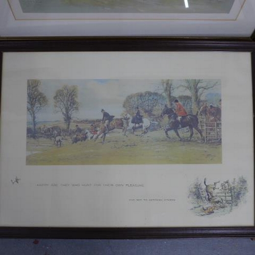 319 - Collection of hunting prints to include Snaffles, Louise Wood and  Lionel Edwards - 'Sport in War', ... 