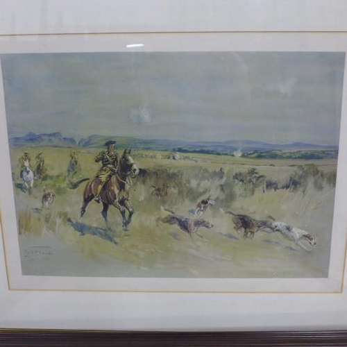 319 - Collection of hunting prints to include Snaffles, Louise Wood and  Lionel Edwards - 'Sport in War', ... 