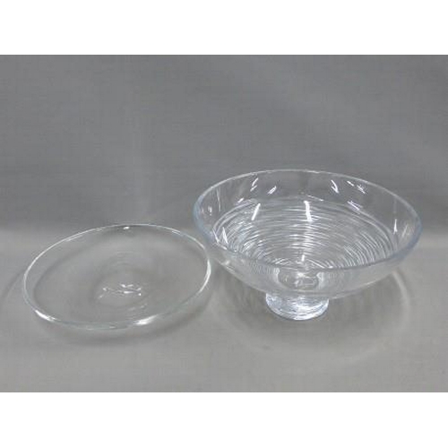 324 - Two John Rocha glass bowls, larger 35 x 18cm (2)