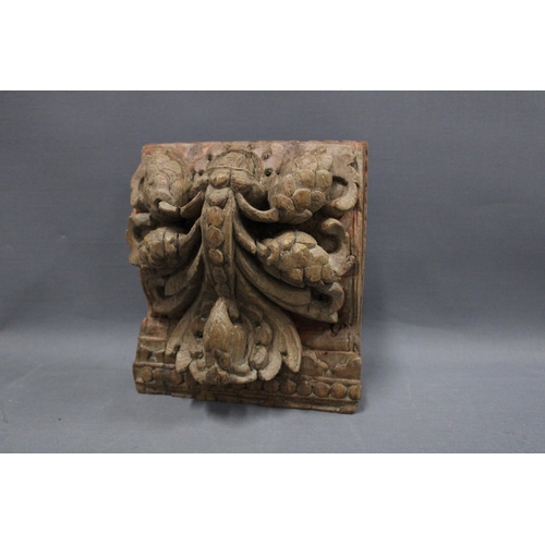 335 - Carved wood wall plaque, 19n x 22cm