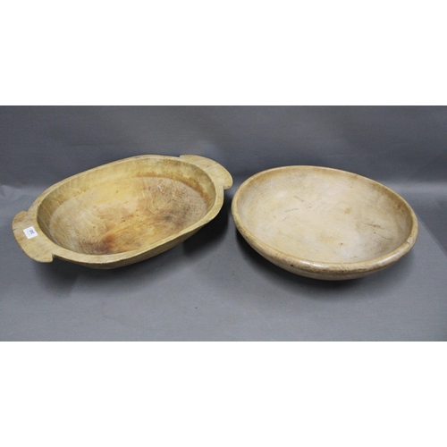 345 - An oval wooden tub and another of circular form, largest 56cm (2)