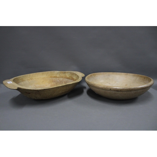 345 - An oval wooden tub and another of circular form, largest 56cm (2)