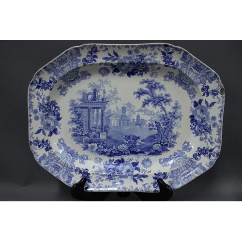 351 - Staffordshire blue and white transfer printed ashets to include Stone China, Marmora and Ironstone C... 