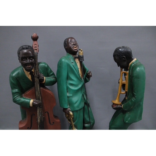 353 - Five piece jazz band, painted composite, tallest 55cm (5)