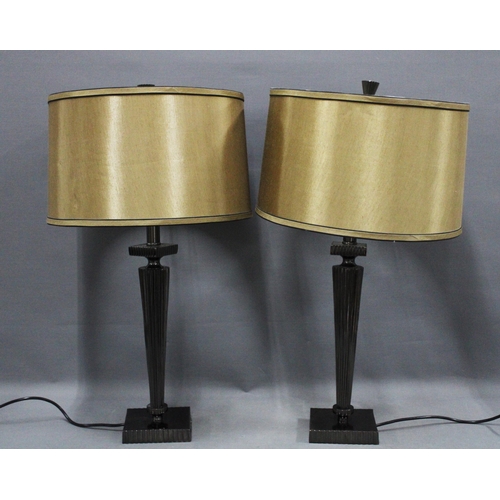 356 - Pair of modern table lamp bases and shades, (2) 46cm excluding fittings