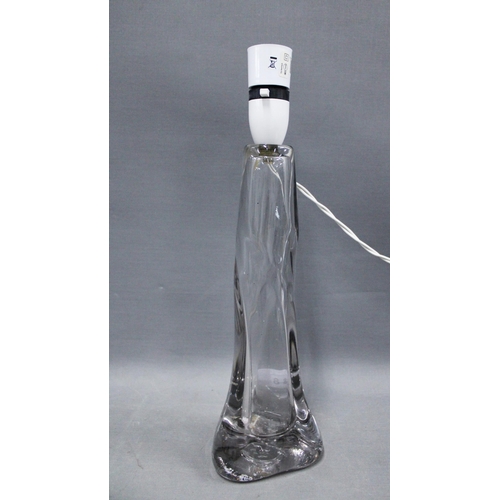 358 - Strathearn clear glass lamp base, 30cm excluding fitting