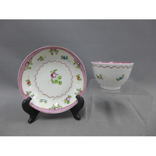 392 - English porcelain tea bowl and saucer (2)