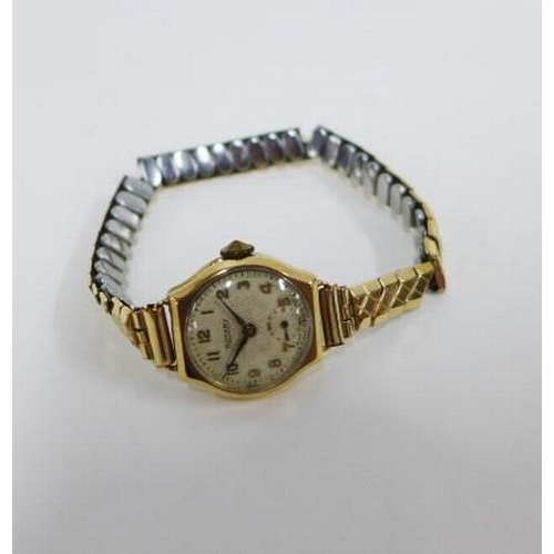 62 - Ladies vintage 9ct gold cased Rotary wristwatch, inside of case stamped 375 and numbered 87757 toget... 