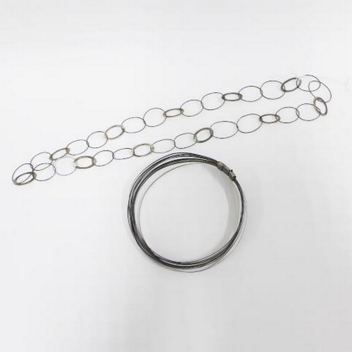 66 - Artisan made silver choker, stamped 925 and a necklace with flattened and wide links, (2)