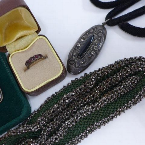 71 - Marcasite purse and a collection of silver and costume jewellery to include studs, cufflinks, neckla... 