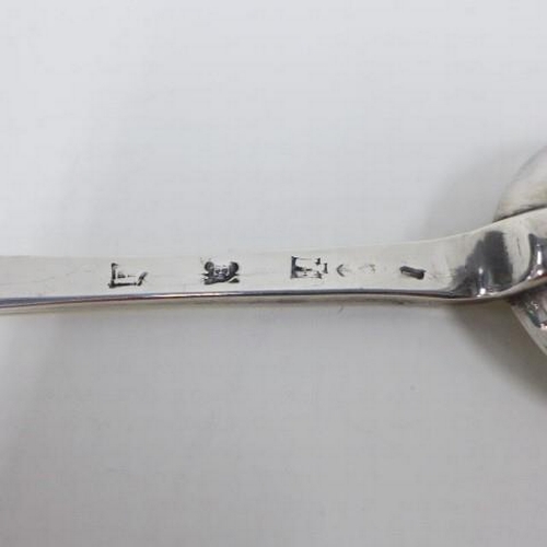 83 - Provincial silver spoon with rat tail bowl and flatted end, 20cm