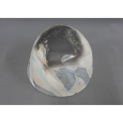 86 - Studio pottery bowl in blue and grey, 12 x 20cm