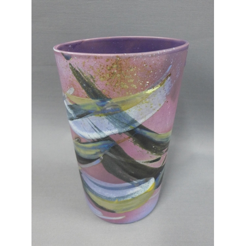 92 - Margery Clinton (1931-2005) pottery vase, mauve ground with lustrous glaze, base signed with initial... 