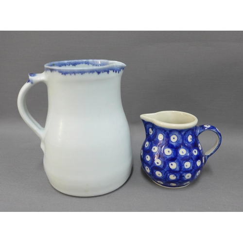 98 - Collection of studio pottery and a Victorian jug, 18 x 20cm (8)