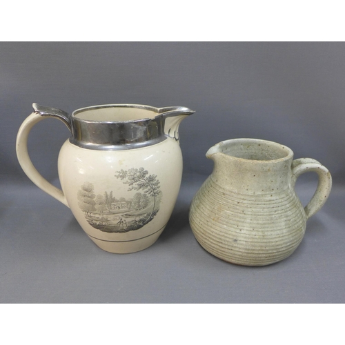 98 - Collection of studio pottery and a Victorian jug, 18 x 20cm (8)