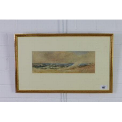 157 - Watercolour of a breaking wave on the beach, apparently unsigned , late 19th / early 20th century, f... 