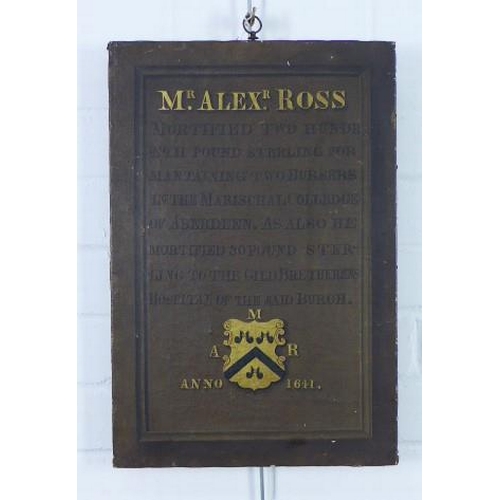 200 - Mr Alex Ross Mortified two hundredth pound sterling for the maintaining two bursers in the Marischal... 