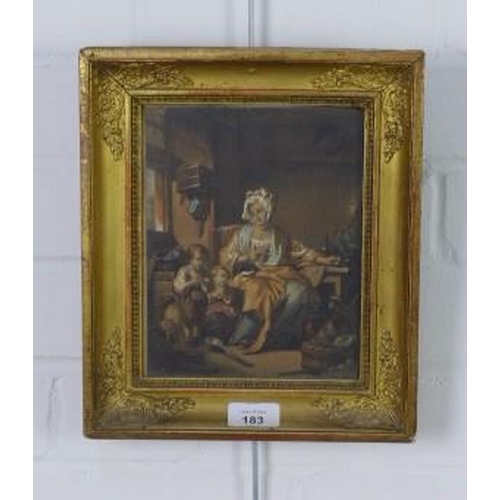 183 - Lithographic print in a glazed gilt frame, siz overall 25 x 19cm