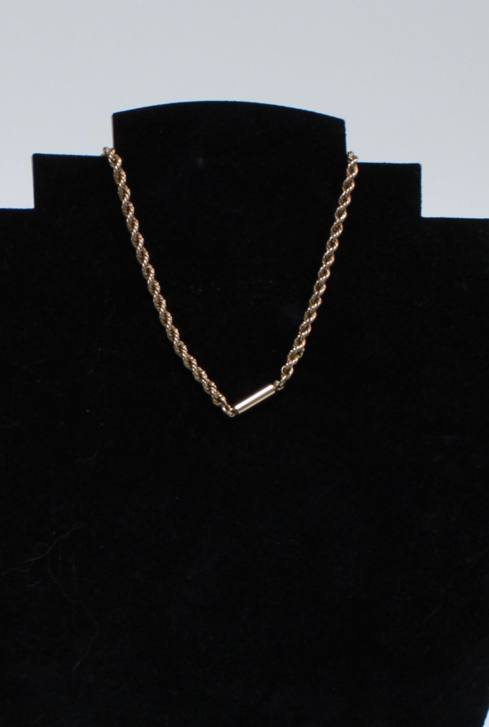 9ct gold rope twist chain necklace, marked 9c, approx 5.5g
