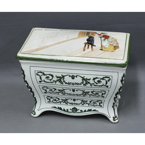 120 - Royal Doulton 'Old Mother Hubbard' Series Ware biscuit casket, modelled in the form of a commode, th... 