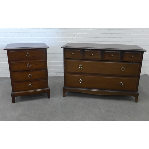 Stag chest of drawers together with a Stag bedside chest. 71 x 106 x 46cm. (2)