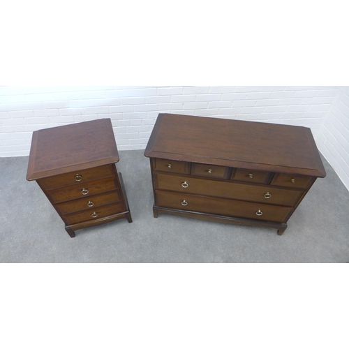 Stag chest of drawers together with a Stag bedside chest. 71 x 106 x 46cm. (2)