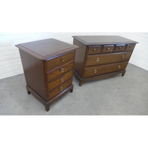Stag chest of drawers together with a Stag bedside chest. 71 x 106 x