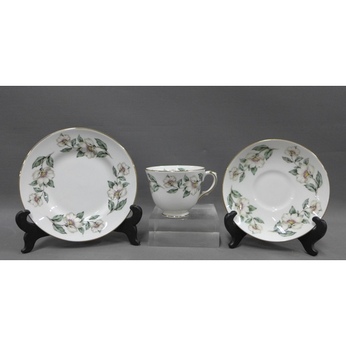 331 - Crown Staffordshire Christmas Roses fine bone china teaset (a lot)