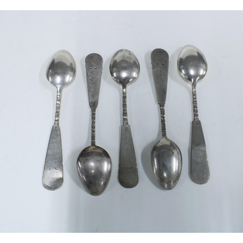 38 - Set of five Canton silver teaspoons (5)