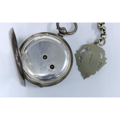 4 - Dutch silver case open faced pocket watch, inscribed Horlogerie De Hoog together with a Continental ... 