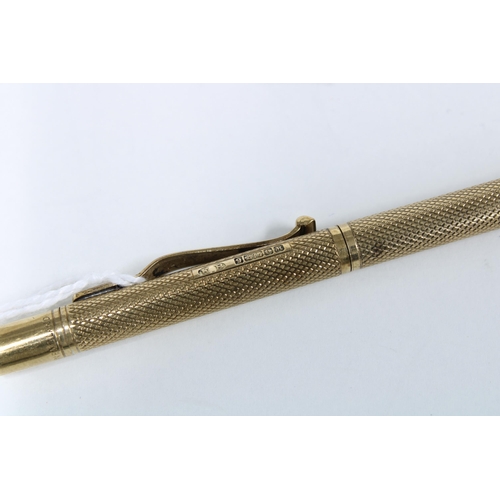 42 - 9ct gold propelling pencil, Birmingham 1961, 11cm