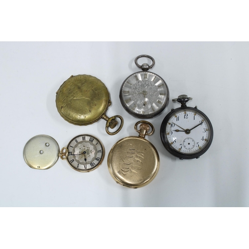 71 - Gold plated full hunter pocket watch, William IV silver cased open face pocket watch, Junghans pocke... 