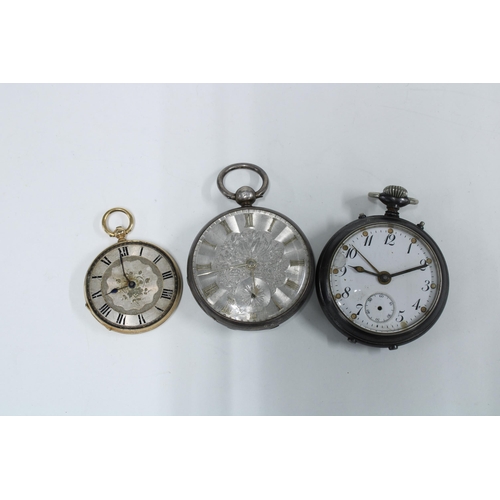 71 - Gold plated full hunter pocket watch, William IV silver cased open face pocket watch, Junghans pocke... 