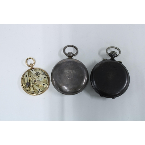 71 - Gold plated full hunter pocket watch, William IV silver cased open face pocket watch, Junghans pocke... 