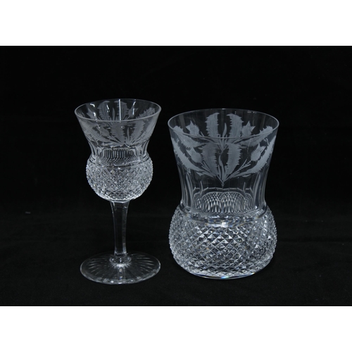 124 - Edinburgh crystal thistle etched glasses to include four whisky tumblers and four wine glasses (8) 1... 