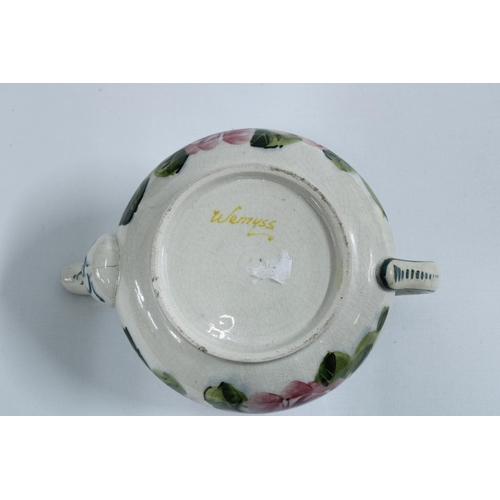 125 - Wemyss Ware cabbage rose teapot and a Wemyss bowl (2) 20cm.