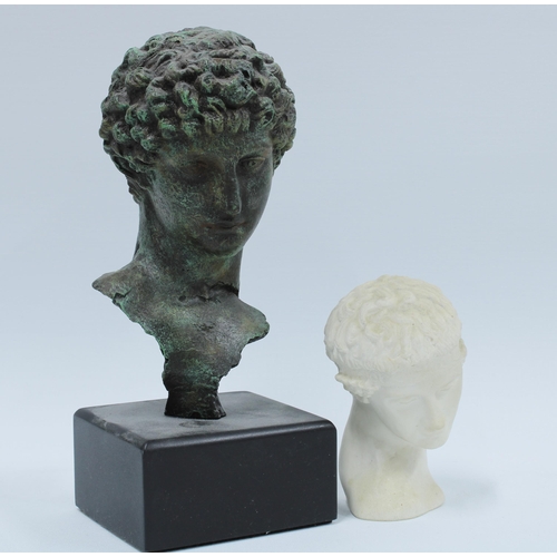 127 - A group of stone and composition Classical head figures, etc (4) 22cm.